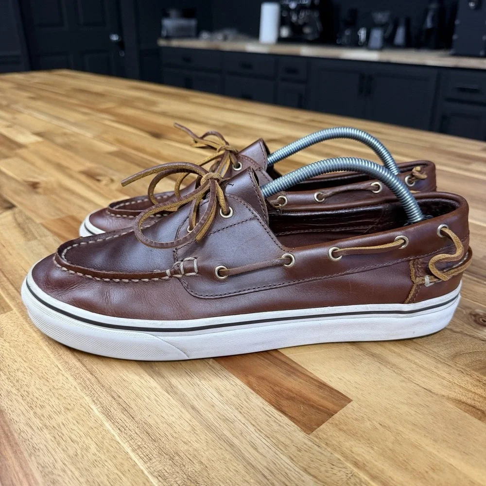 Polo Ralph Lauren Boat Shoes Mens 11.5 Brown Keaton Moccasin Leather Loafer